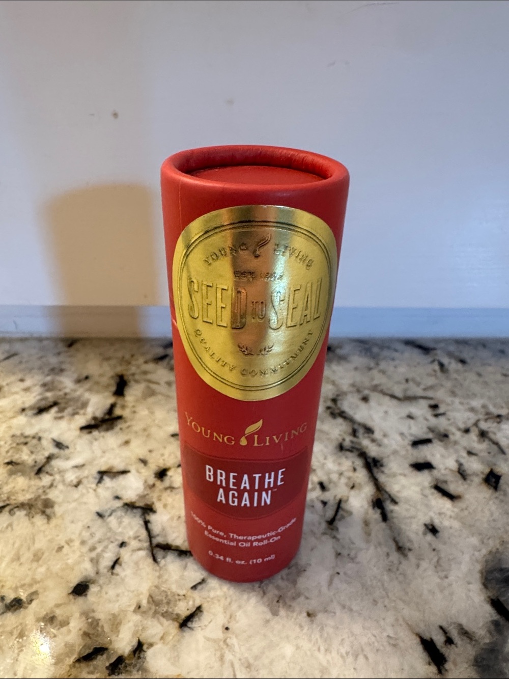 Young Living Breathe Again Roll-On - Red and Gold